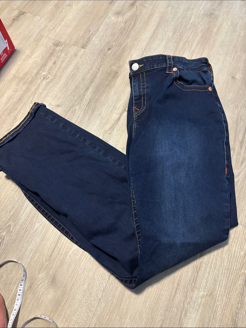 True Religion Women's Dark Indigo Straight Leg Jeans
